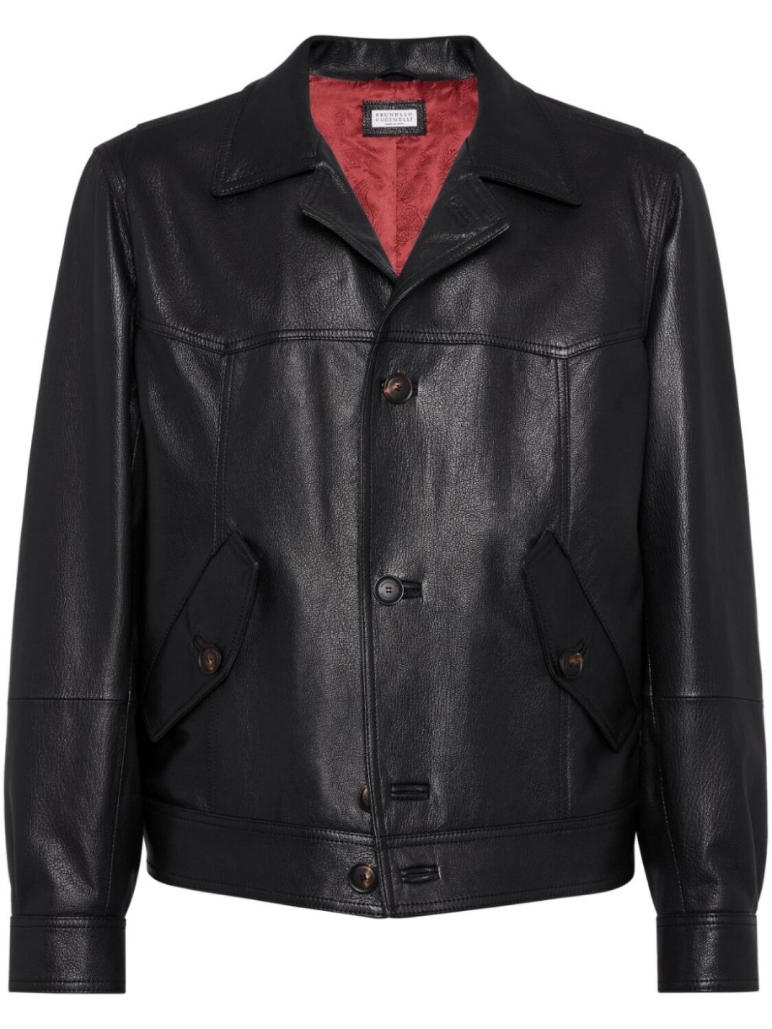 

Brunello Cucinelli куртка из зернистой кожи, черный