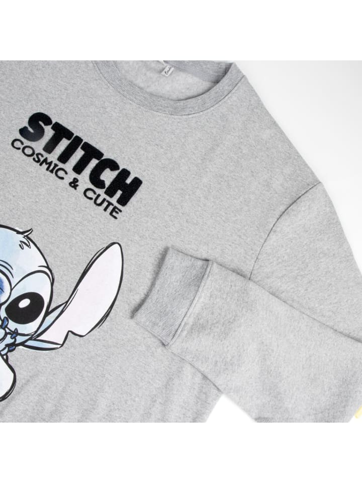 Lilo & Stitch Толстовка Disney Stitch - пуловер из французской махровой ткани для женщин и мужчин, размер M, серый — фото 2