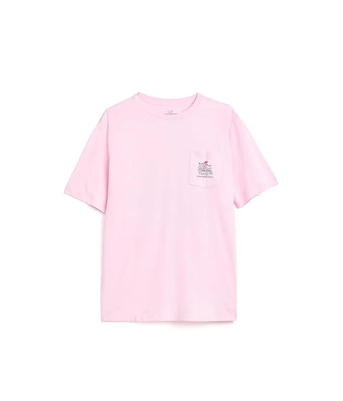 Футболка с принтом Edgartown Stripe Flag Surfer Vineyard Vines Kids, Pink Drink