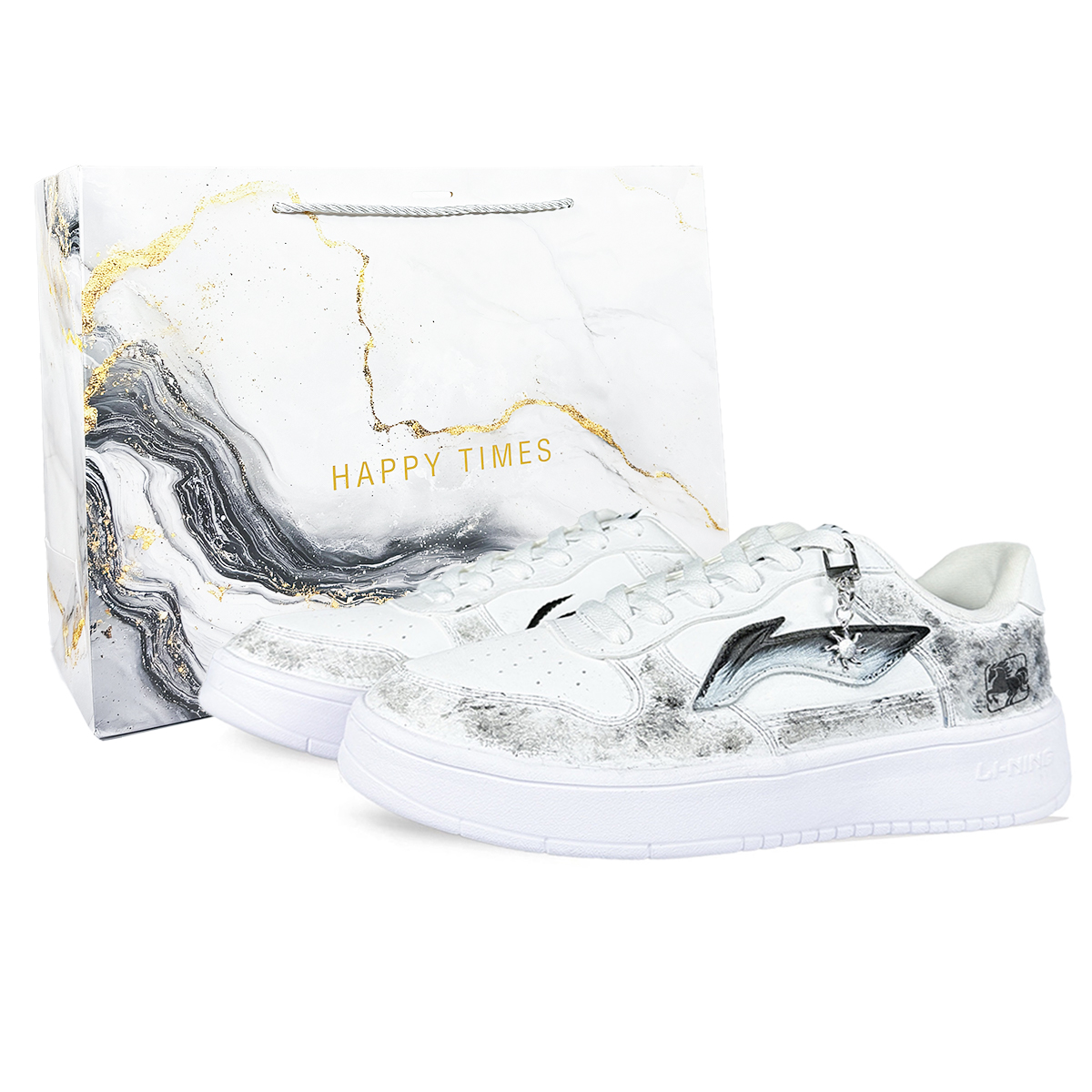 

Li-Ning Floating Boat амортизирующие износостойкие дышащие низкие скейтерские кроссовки унисекс gray white