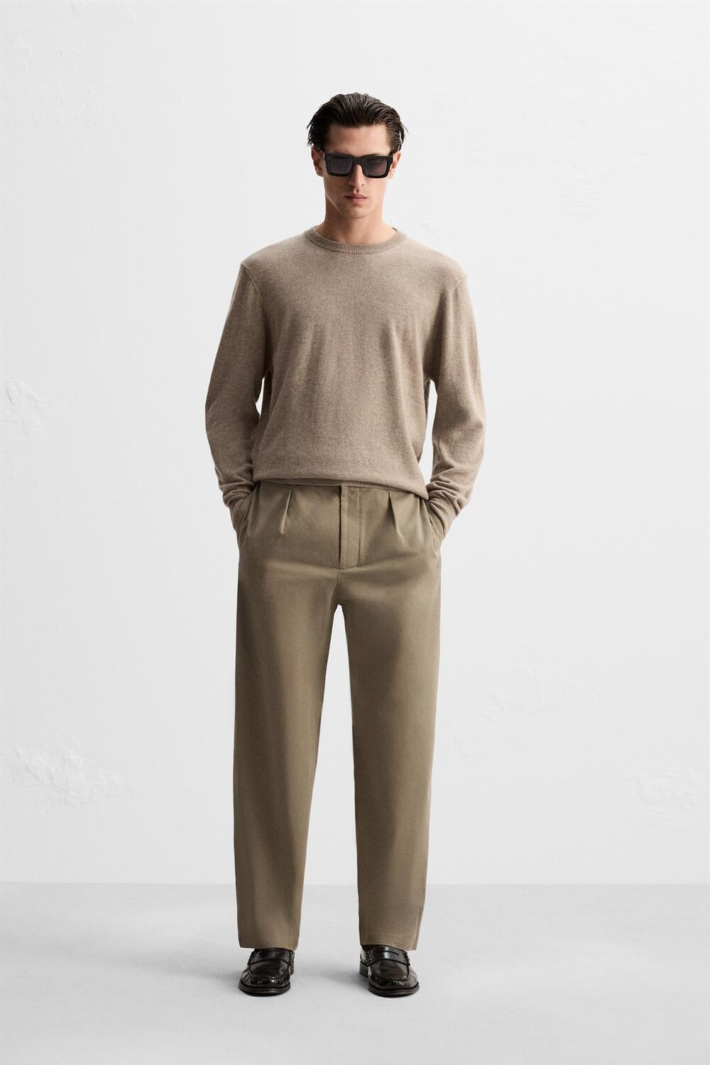 

Свитер из 100% кашемира ZARA, бежевый мергель