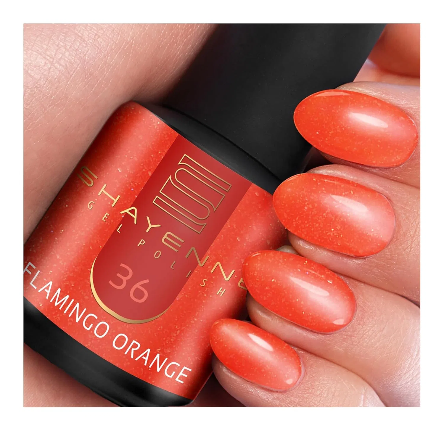UV/LED гель-лак для ногтей SHAYENNE 36 Flamingo Orange Shayenne, 36 Flamingo Orange 15 Ml