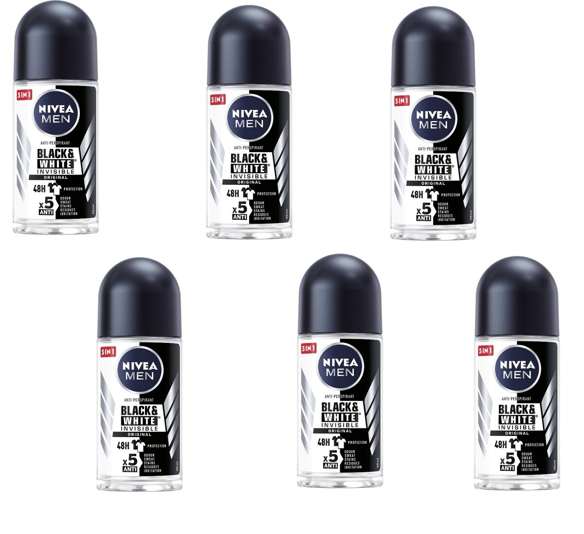 

NIVEA MEN Черный Белый мужской антиперспирант 6 шт