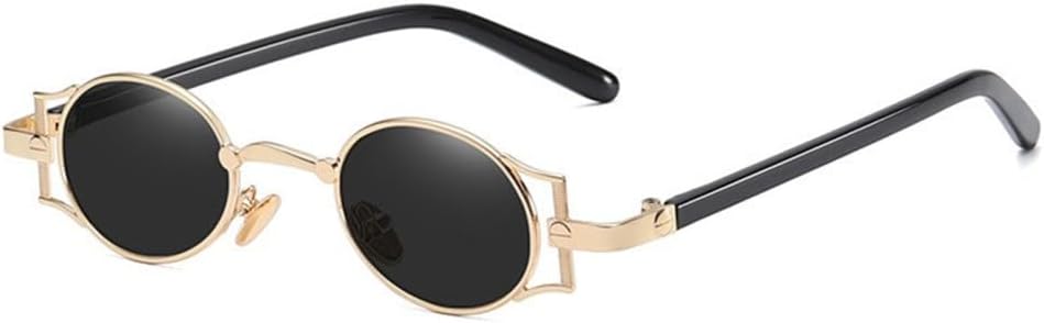 

Маленькие круглые солнцезащитные очки в стиле стимпанк для мужчин, винтажные очки в оправе из сплава, круглые очки для женщин, уличные очки с защитой от УФ-излучения UV400 HDUBFY, 4