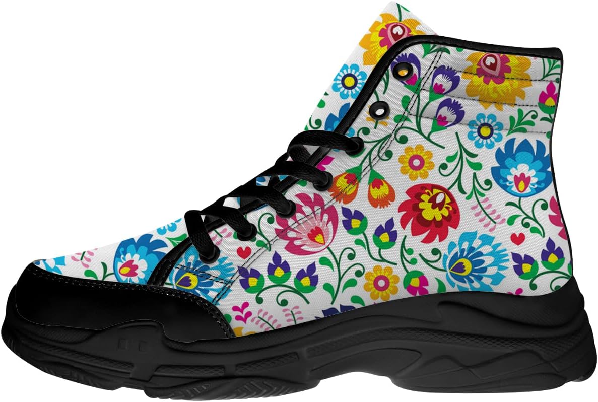 

Женские высокие кеды с цветочным принтом, кружевные кроссовки на платформе из канваса, подарок для нее и для него Generic, 3102 Multicolor