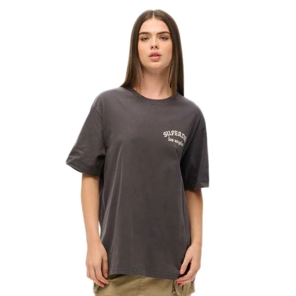 

Футболка с коротким рукавом Superdry Tattoo Back Graphic Loose, серый