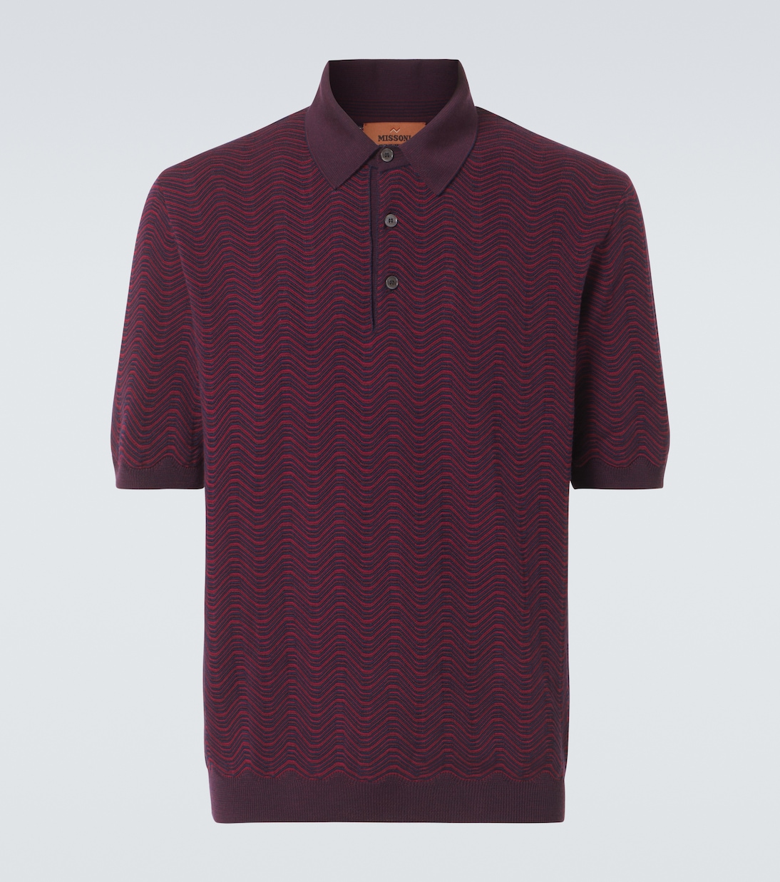 

Рубашка-поло с зигзагообразным узором из шерстяной смеси Missoni, Burgundy Tones