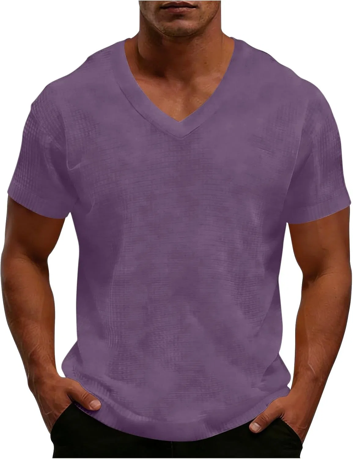 Футболка с V-образным вырезом, спортивная, Generic, Purple#01