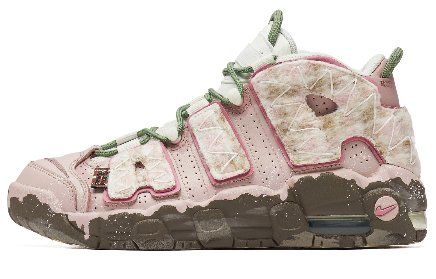 Детские баскетбольные кроссовки Air More Uptempo для младших школьников Nike, розовый — фото 3