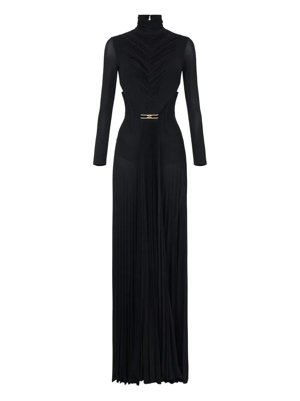 

Макси-платье с драпировкой и плиссировкой Elisabetta Franchi, черный