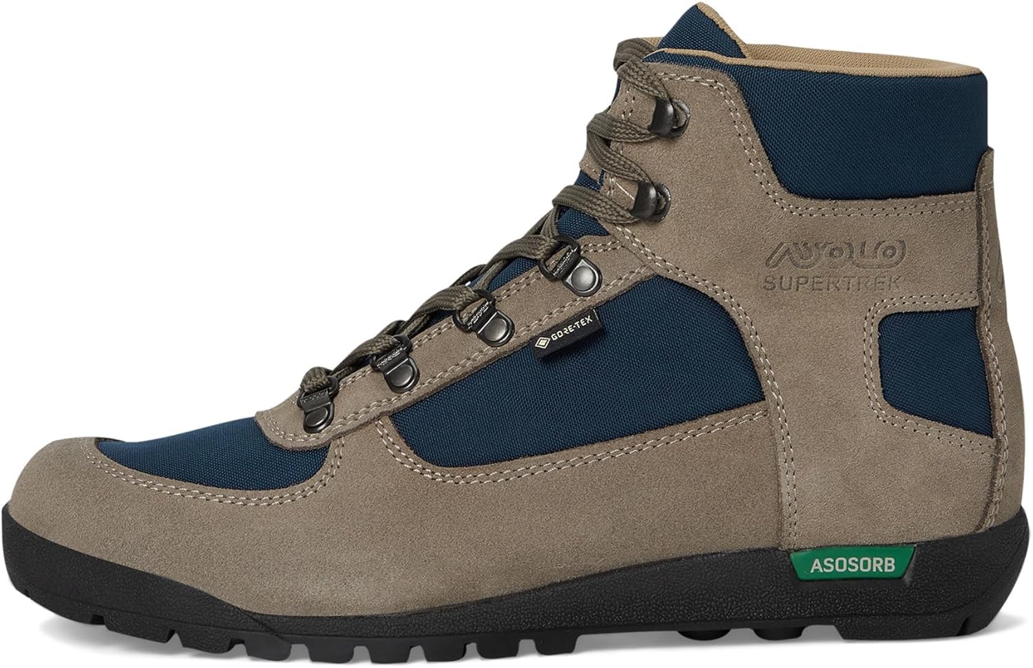 Мужские походные ботинки ASOLO SUPERTREK GTX с водоотталкивающей и дышащей 1,6-1,8 мм замшей/полиэстером, шнуровкой и амортизированной средней голенью, синий — фото 4
