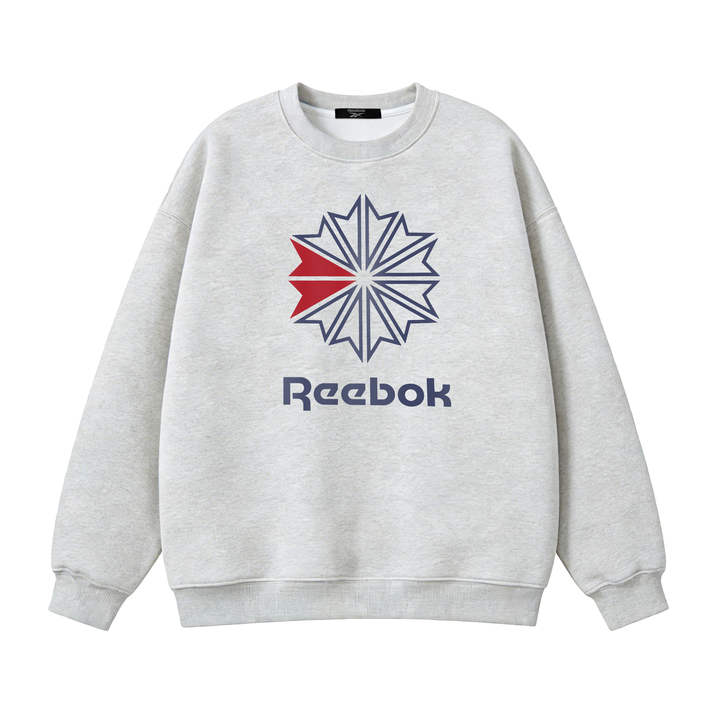 

Свитшот Unisex Crew Neck Moderate Regular Reebok, белый heather серый (fleece-lined)