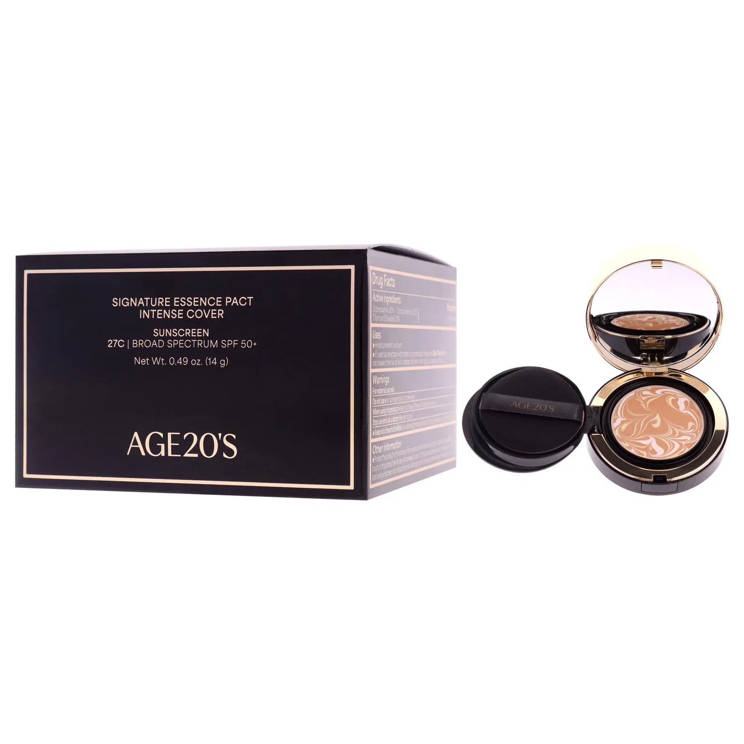 Тональный крем Signature Essence Pact Intense Cover SPF 50 Plus - 27C Honey от Age20s для женщин - 0,49 унции, коричневый — фото 4