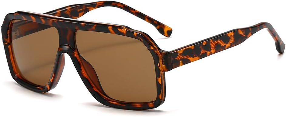 

Мужские солнцезащитные очки большого размера в стиле ретро с градиентным переходом цвета, женские роскошные солнцезащитные очки UV400 для активного отдыха и вождения, квадратной формы HYYZZC, Leopard Tea