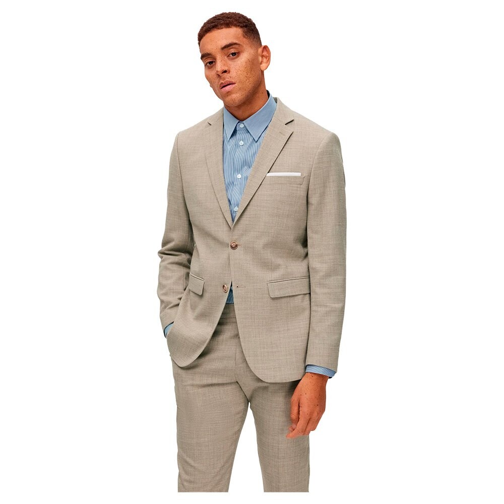 

Блейзер Selected Oasis Slim Fit, бежевый