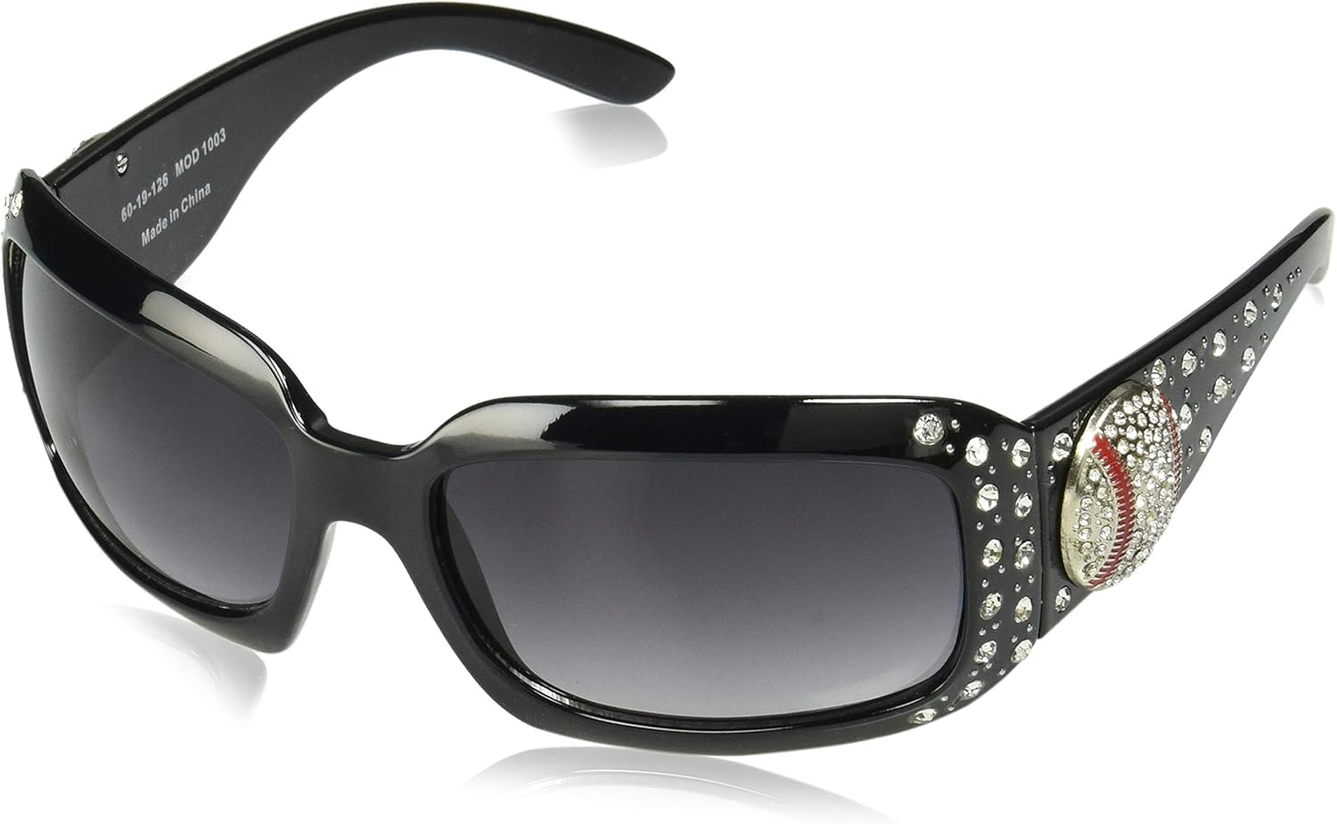 

Солнцезащитные очки Cocomo Soul Baseball MOM | Черные бейсбольные очки со стразами | Чехол на молнии в комплекте | Бабушка-бейсболистка | Подарок для мамы-команды, Black