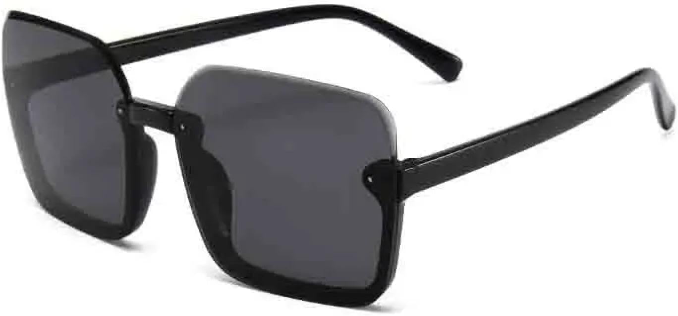 

Модные винтажные солнцезащитные очки без оправы, большие оправы, унисекс, роскошные очки для мужчин, для активного отдыха и вождения, защита от УФ-излучения UV400 TKKTLLT, Black Gray