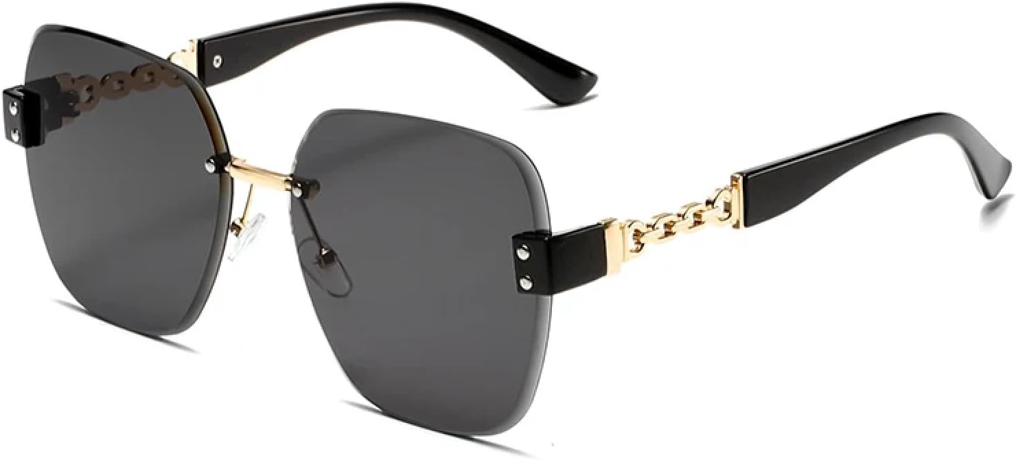 

Солнцезащитные очки с защитой от УФ-излучения UV400 | Женские очки без оправы с цветными линзами | Яркие линзы для занятий спортом на открытом воздухе и вождения DSVIGF, Black Grey Black