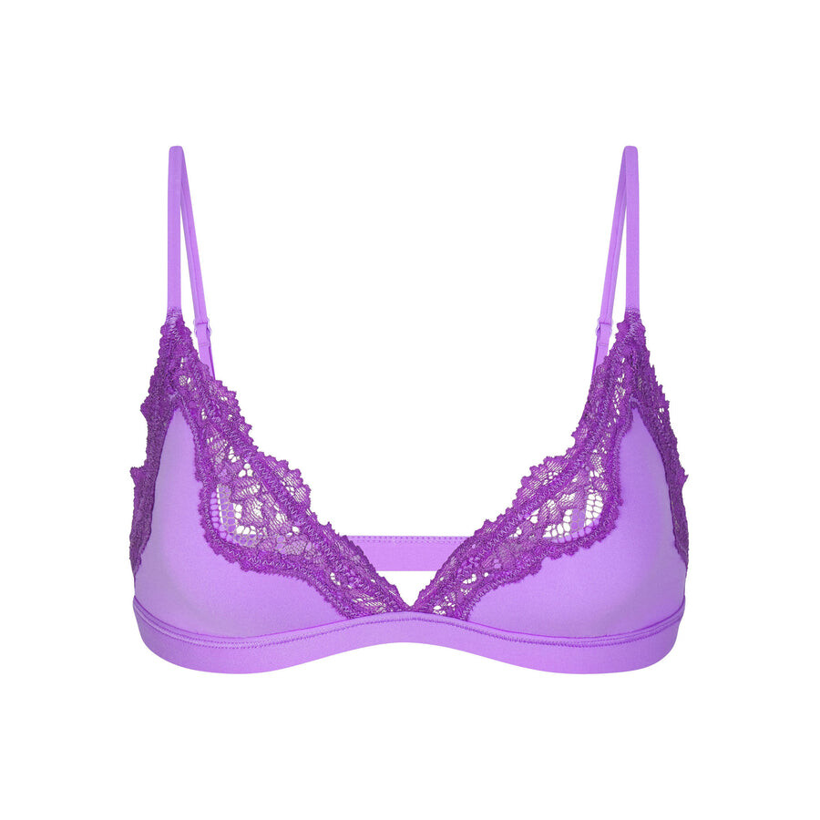 

Треугольный бюстгальтер SKIMS Fits Everybody Lace, цвет Ultra Violet Tonal