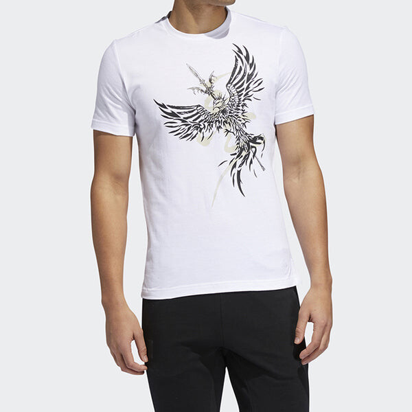 Футболка printed crew neck short sleeve men's white Adidas, белый — фото 3