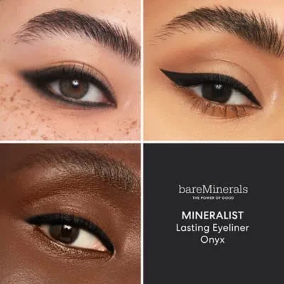 bareMinerals Mineralist Lasting Eyeliner, водостойкая подводка для глаз на минеральной основе, стойкий цвет, не размазывается, не оставляет следов, выдвижной механизм, подходит для веганов. 0,28 г (1 шт.), Onyx — фото 3