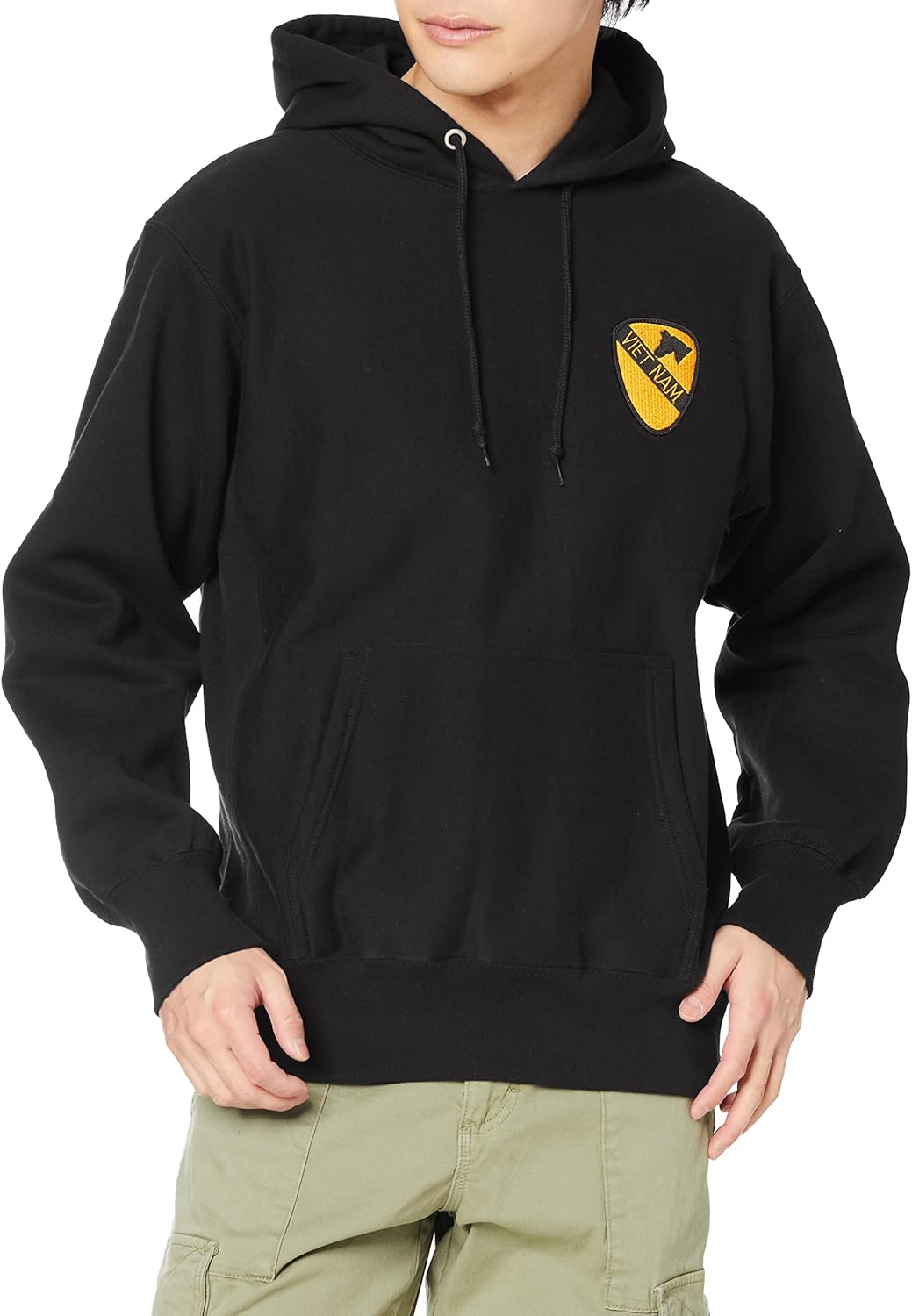 

Толстовка с капюшоном в стиле F, с изображением герба Вьетнама 1-й кавалерийской дивизии армии США, 354 г, ребристая поверхность с обеих сторон F-Style, черный
