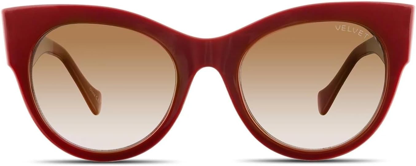 

Солнцезащитные очки Velvet Eyewear «Кошачий глаз» модель «Челси» красного цвета — 100% защита от УФ-излучения — разработаны для женщин — произведены в США, размер Medium, Red
