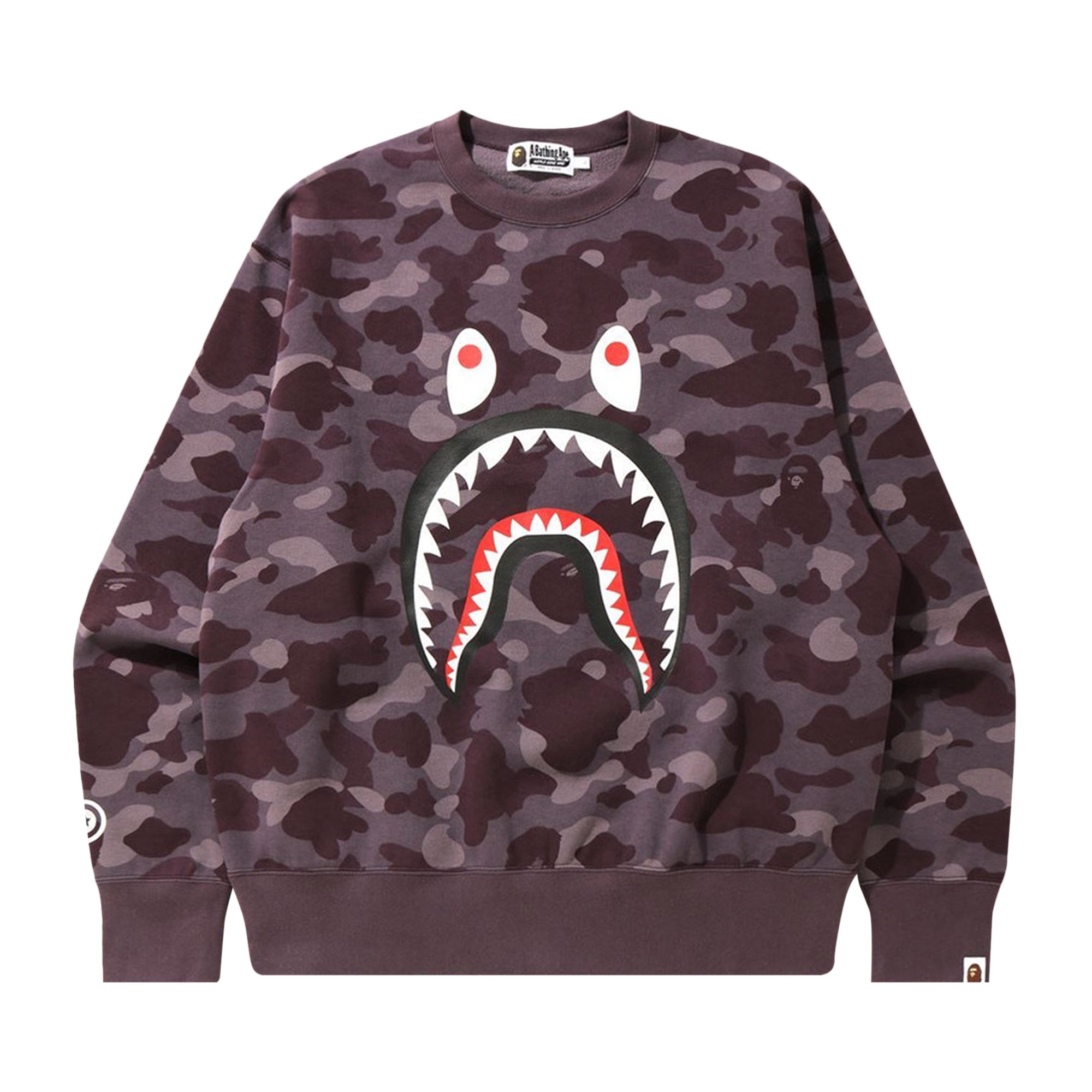 

BAPE Color Camo Shark Свободного кроя с круглым вырезом, бордовый, Красный, BAPE Color Camo Shark Свободного кроя с круглым вырезом, бордовый