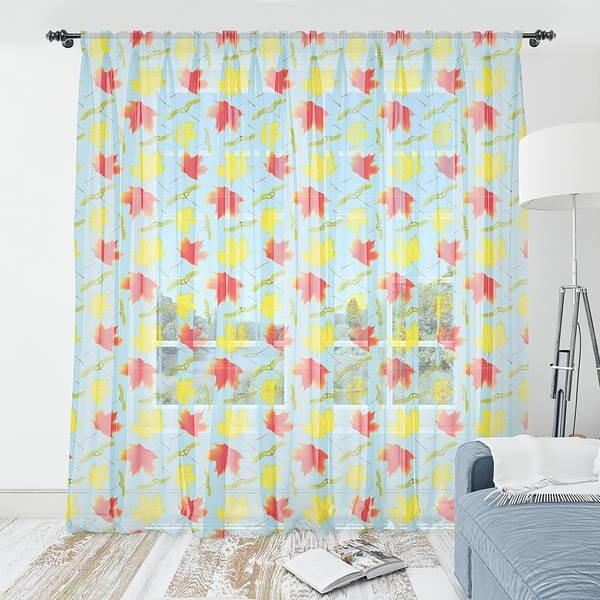 

Штора Abakuhaus Ahornblatt 2 шт, 274x274x0,5 см цвет hellblau und gelb