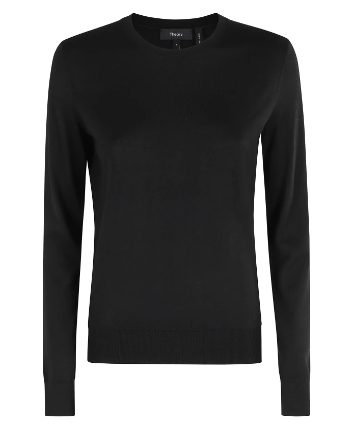 

Черная футболка с длинными рукавами и круглым вырезом Theory, черный