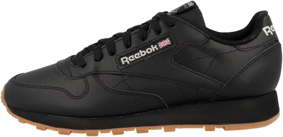 Классические кожаные кроссовки Reebok унисекс, Core Black Pure Grey 5 Reebok Rubber Gum 03