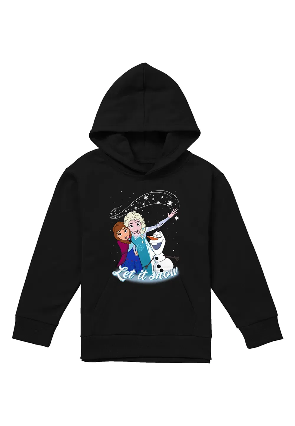 Детский худи с принтом Frozen, Disney, черный
