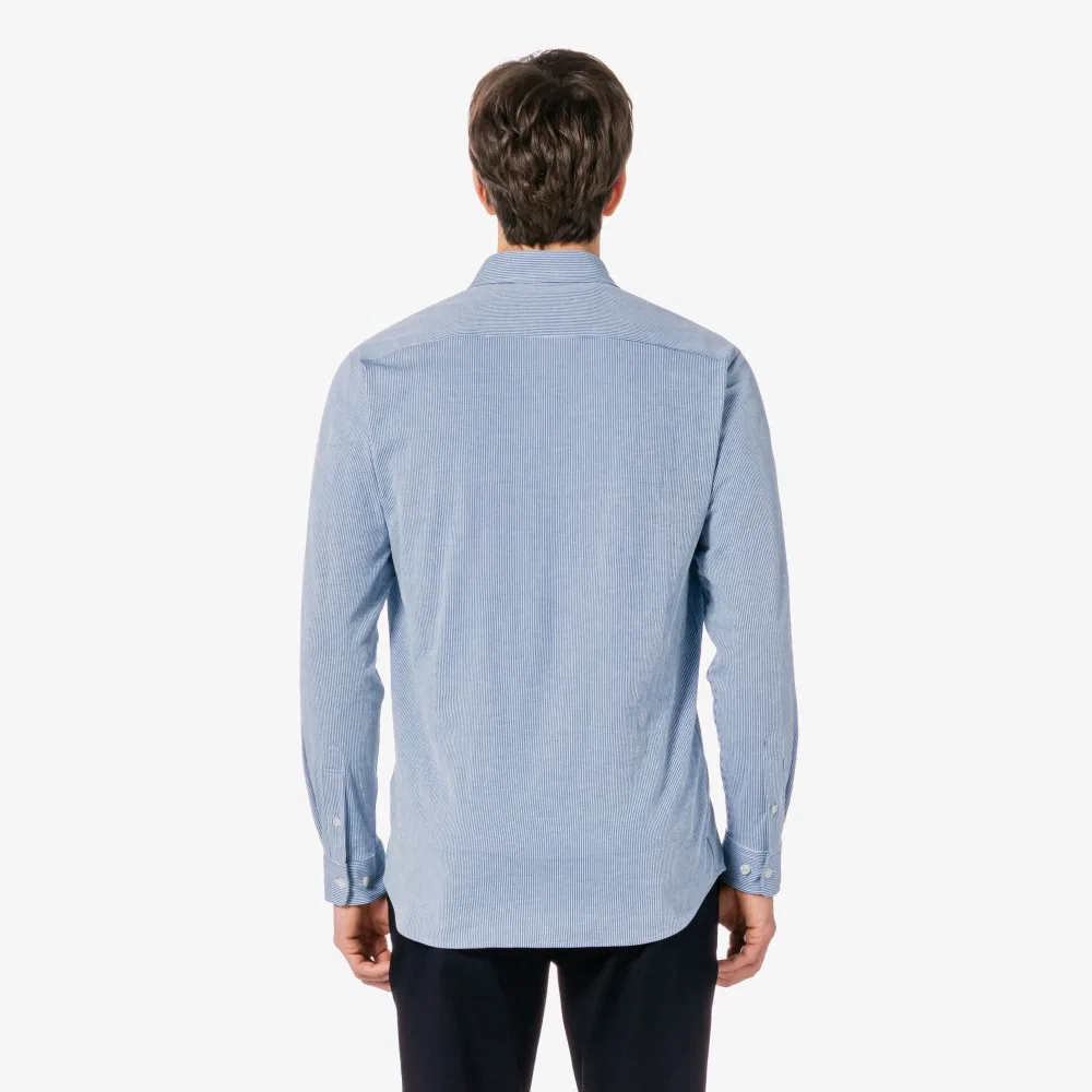 Мужская полосатая рубашка из джерси тёмно-синяя от Lacoste — фото 3