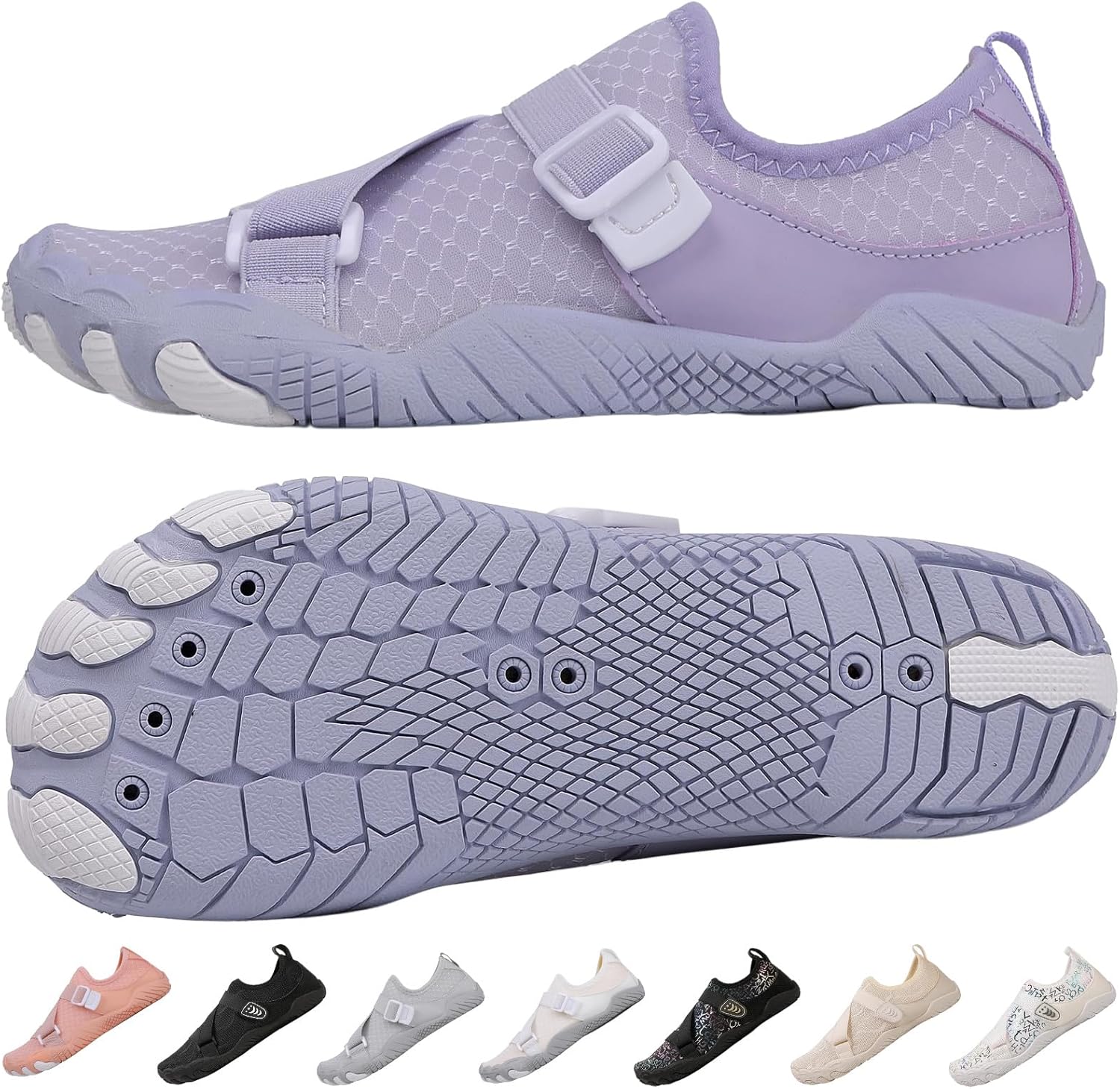 

Сандалии Kiyenus с широким носком для ходьбы для мужчин и женщин, нескользящие кроссовки для водных видов спорта, обувь для пляжа, плавания и бассейна, пурпурный