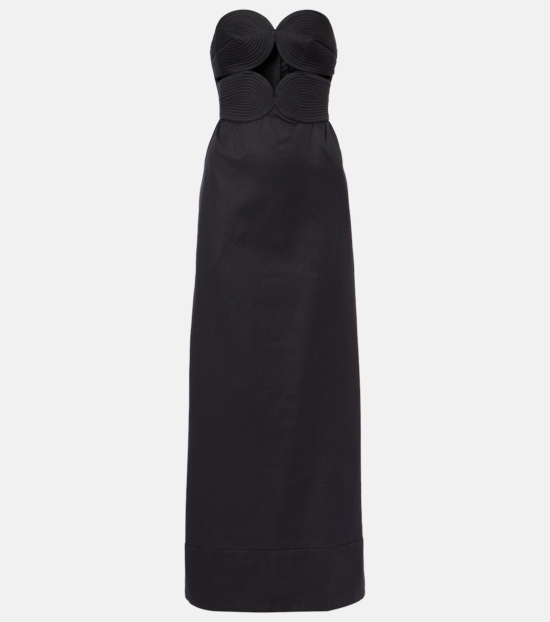 

Платье макси без бретелек из смеси хлопка и льна Adriana Degreas, черный