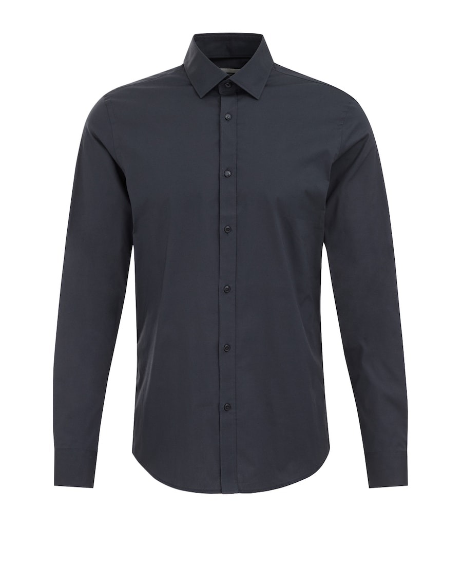 

Рубашка Slim Fit на пуговицах WE Fashion, темно-серый