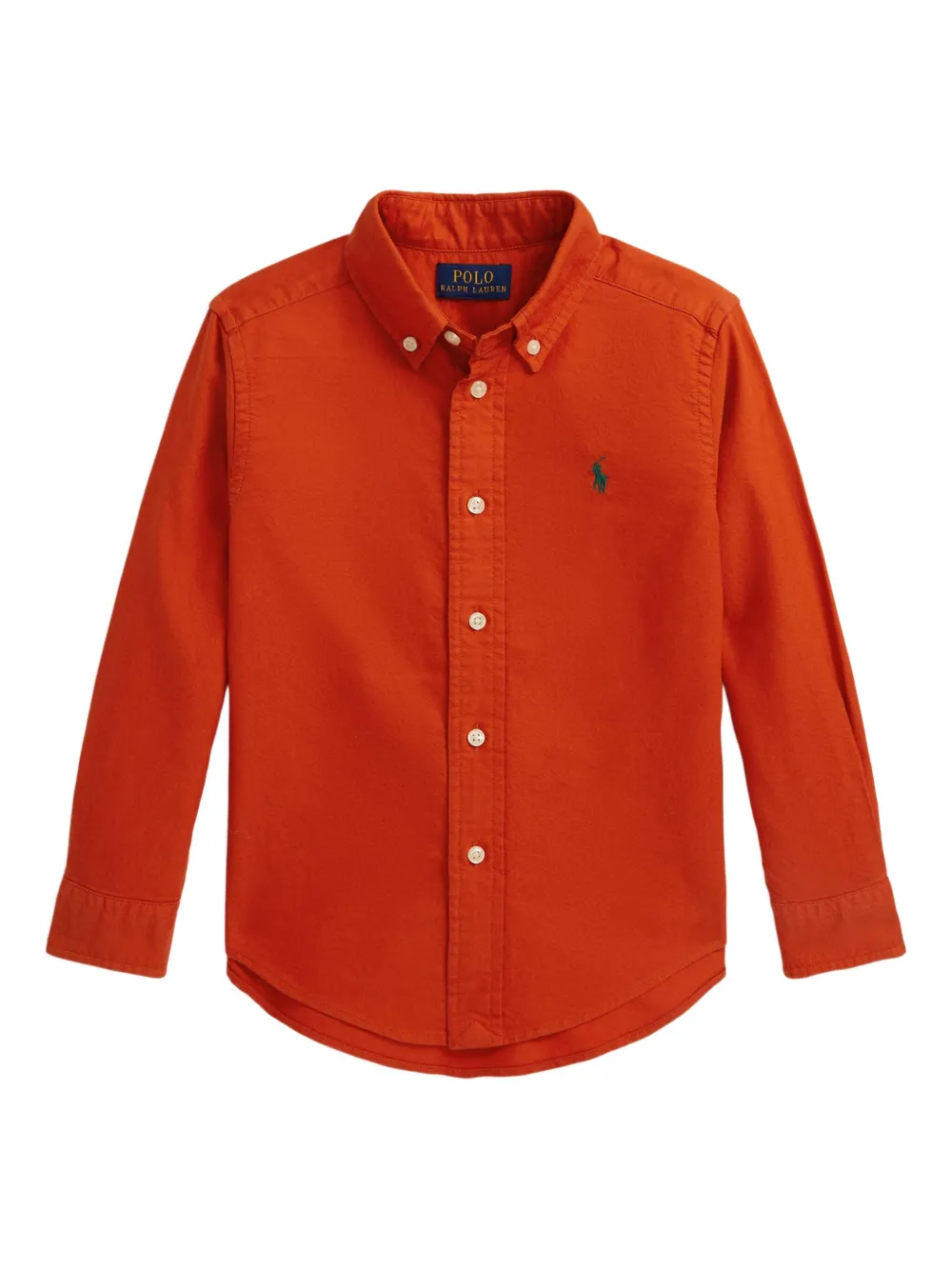 

Рубашка с вышитым логотипом POLO RALPH LAUREN KIDS, оранжевый