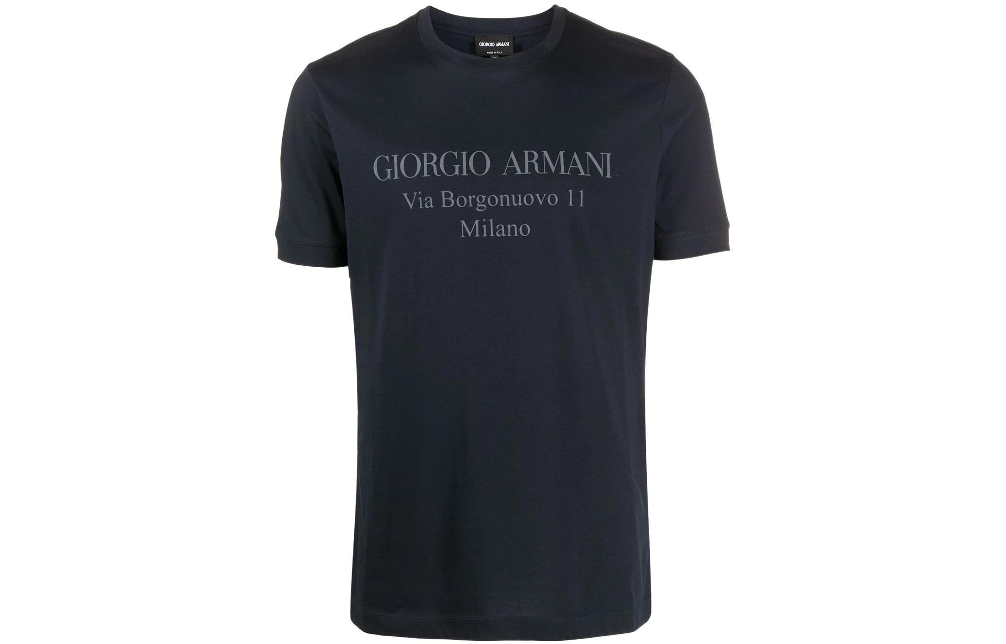 

Футболка с логотипом GIORGIO ARMANI, синяя
