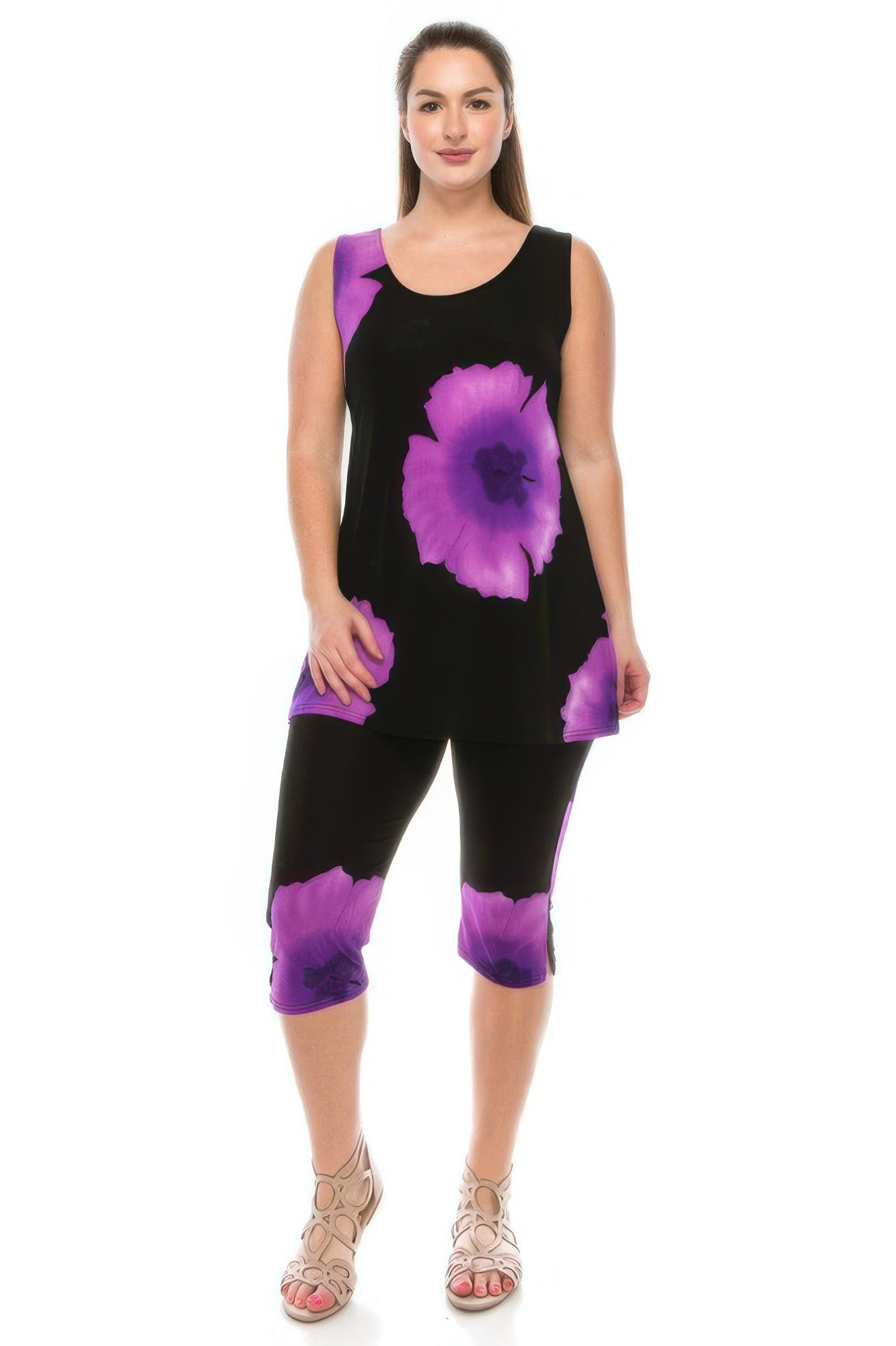 

Комплект капри больших размеров Truedames, фиолетовый