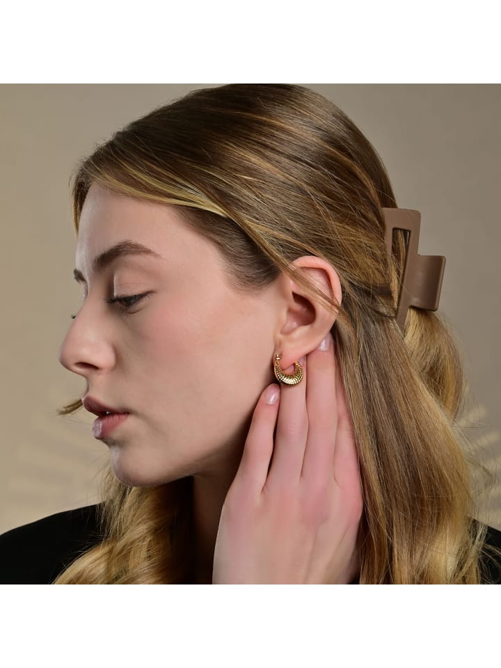 

Adeliás Женские серьги - серьги-кольца из нержавеющей стали в золотом исполнении