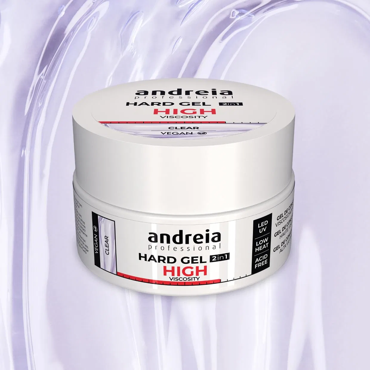 Двухфазный гель для наращивания ногтей Andreia Professional Hard Nail Gel, 22 г Andreia, Transparent — фото 2