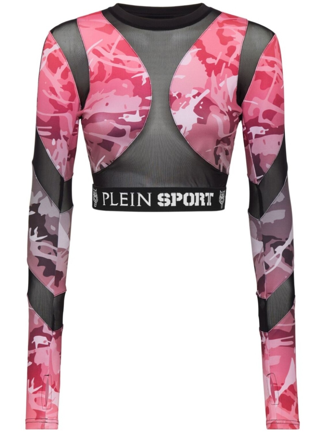 

Plein Sport топ с длинными рукавами и камуфляжным принтом, розовый