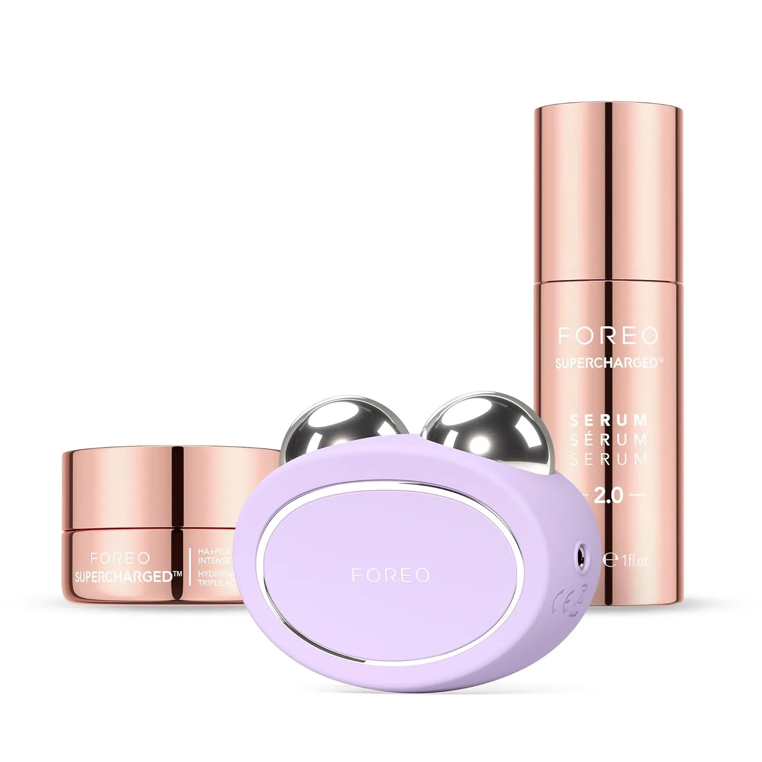 Набор FOREO Total Facelift - BEAR 2 Advanced Microcurrent Facial Device + SUPERCHARGED SERUM 2.0 30 мл + SUPERCHARGED HA+PGA Triple Action Intense Moisturizer 15 мл, Set