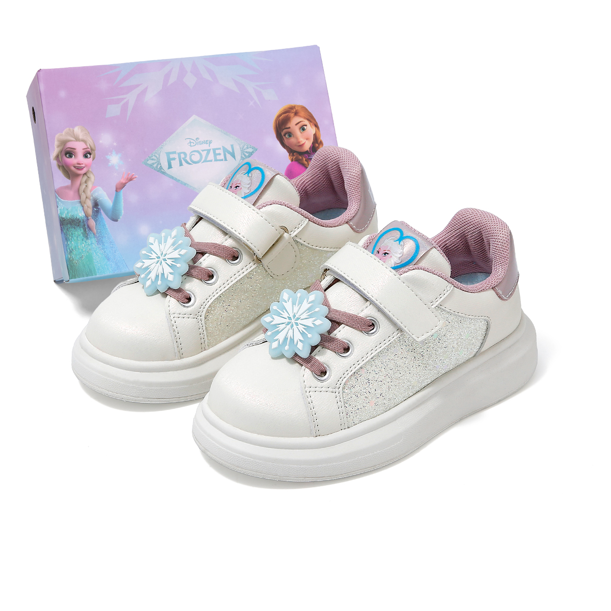 

Низкие кроссовки для скейтбординга серии Frozen Series с противоскользящей амортизацией, устойчивые к истиранию и ударам, детские Disney, белый/фиолетовый