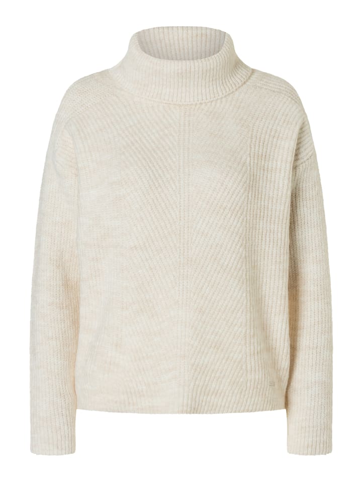 

Водолазка с ребристой структурой цвета пудровый кремовый меланж More & More