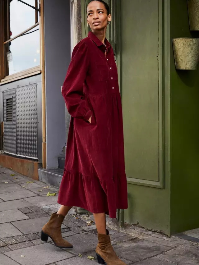 

Платье Baukjen Philippa Organic Cotton Corduroy Midi, бордовый