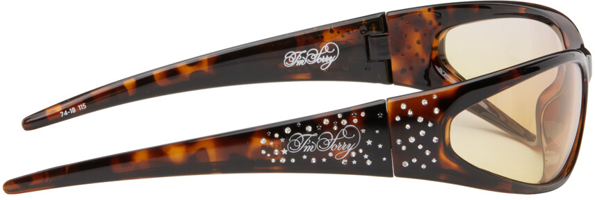 

Эксклюзивные солнцезащитные очки SSENSE Brown Mimi Wade Edition Crystal-Cut I'm Sorry by Petra Collins