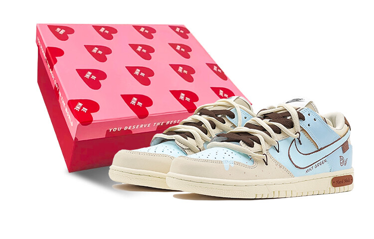 

Кроссовки Nike Dunk Skateboarding Shoes Women's Low-top Brown, синий
