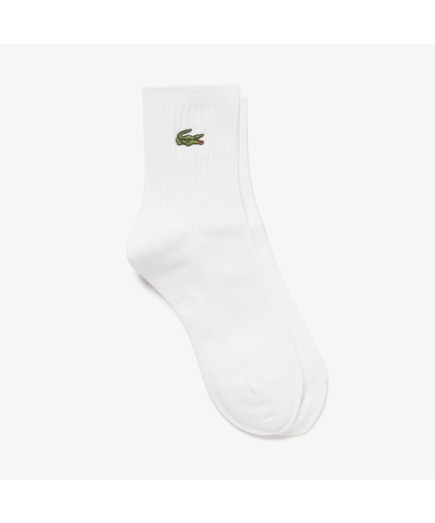 Носки LACOSTE короткие однотонные с логотипом, белые