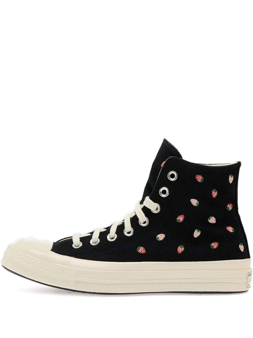 

Кроссовки с вышитой клубникой Converse, черный